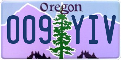 OR license plate 009YIV