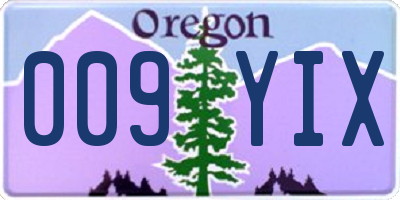 OR license plate 009YIX
