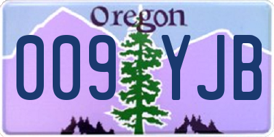 OR license plate 009YJB