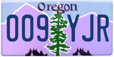 OR license plate 009YJR