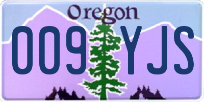 OR license plate 009YJS