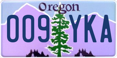 OR license plate 009YKA