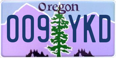 OR license plate 009YKD