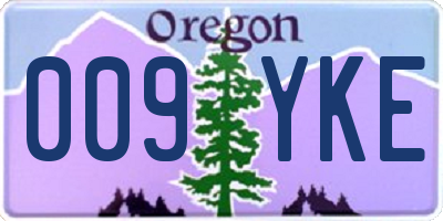 OR license plate 009YKE