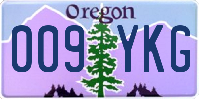OR license plate 009YKG