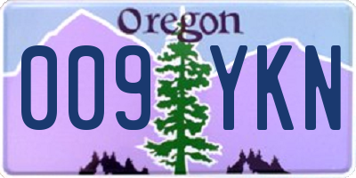OR license plate 009YKN