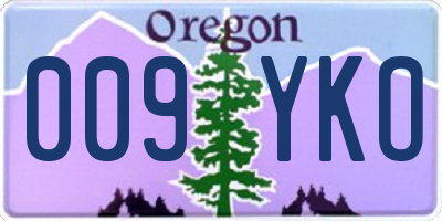 OR license plate 009YKO