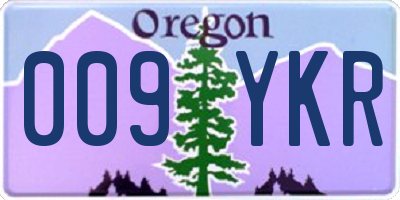 OR license plate 009YKR
