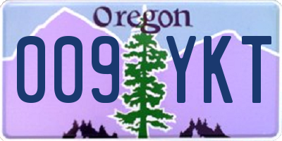 OR license plate 009YKT