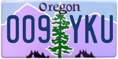 OR license plate 009YKU
