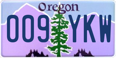 OR license plate 009YKW