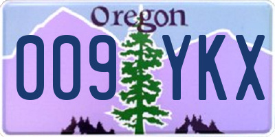 OR license plate 009YKX