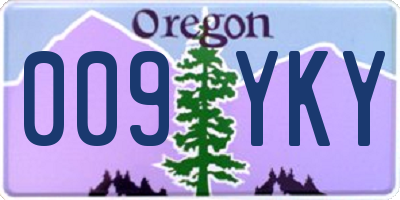 OR license plate 009YKY