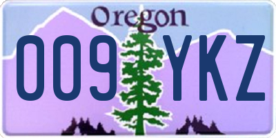 OR license plate 009YKZ