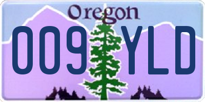 OR license plate 009YLD