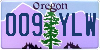 OR license plate 009YLW