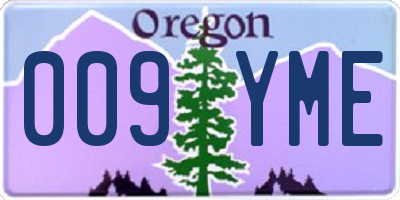 OR license plate 009YME