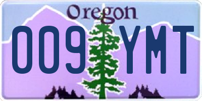 OR license plate 009YMT