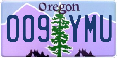 OR license plate 009YMU