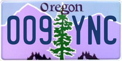OR license plate 009YNC