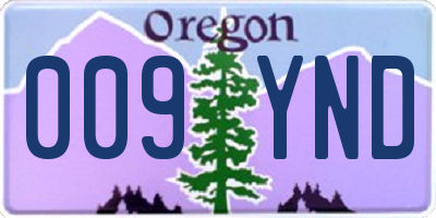 OR license plate 009YND