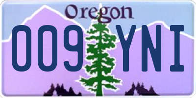 OR license plate 009YNI