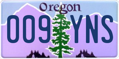 OR license plate 009YNS