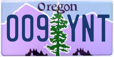 OR license plate 009YNT