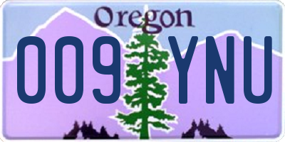 OR license plate 009YNU