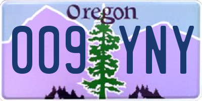 OR license plate 009YNY