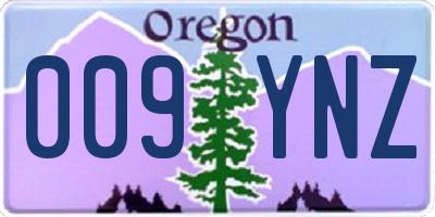 OR license plate 009YNZ