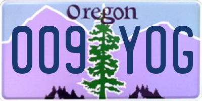 OR license plate 009YOG