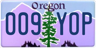 OR license plate 009YOP