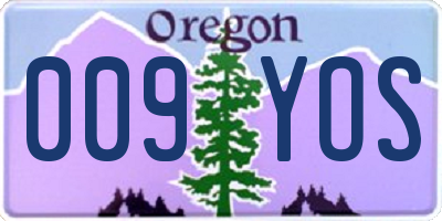 OR license plate 009YOS
