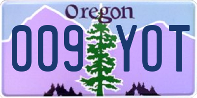 OR license plate 009YOT