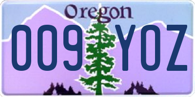 OR license plate 009YOZ