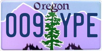 OR license plate 009YPE