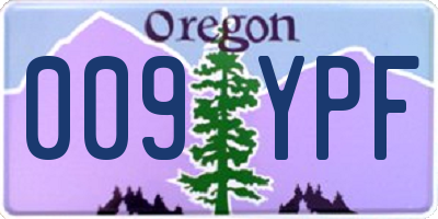 OR license plate 009YPF