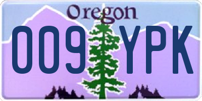 OR license plate 009YPK