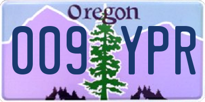 OR license plate 009YPR