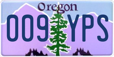 OR license plate 009YPS