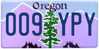 OR license plate 009YPY