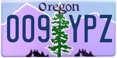 OR license plate 009YPZ