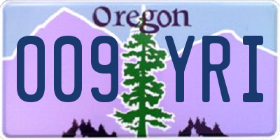 OR license plate 009YRI