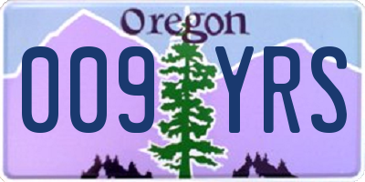 OR license plate 009YRS