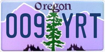 OR license plate 009YRT