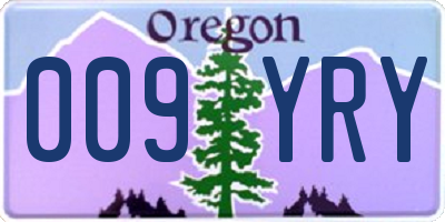 OR license plate 009YRY