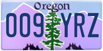 OR license plate 009YRZ
