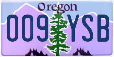 OR license plate 009YSB