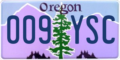 OR license plate 009YSC